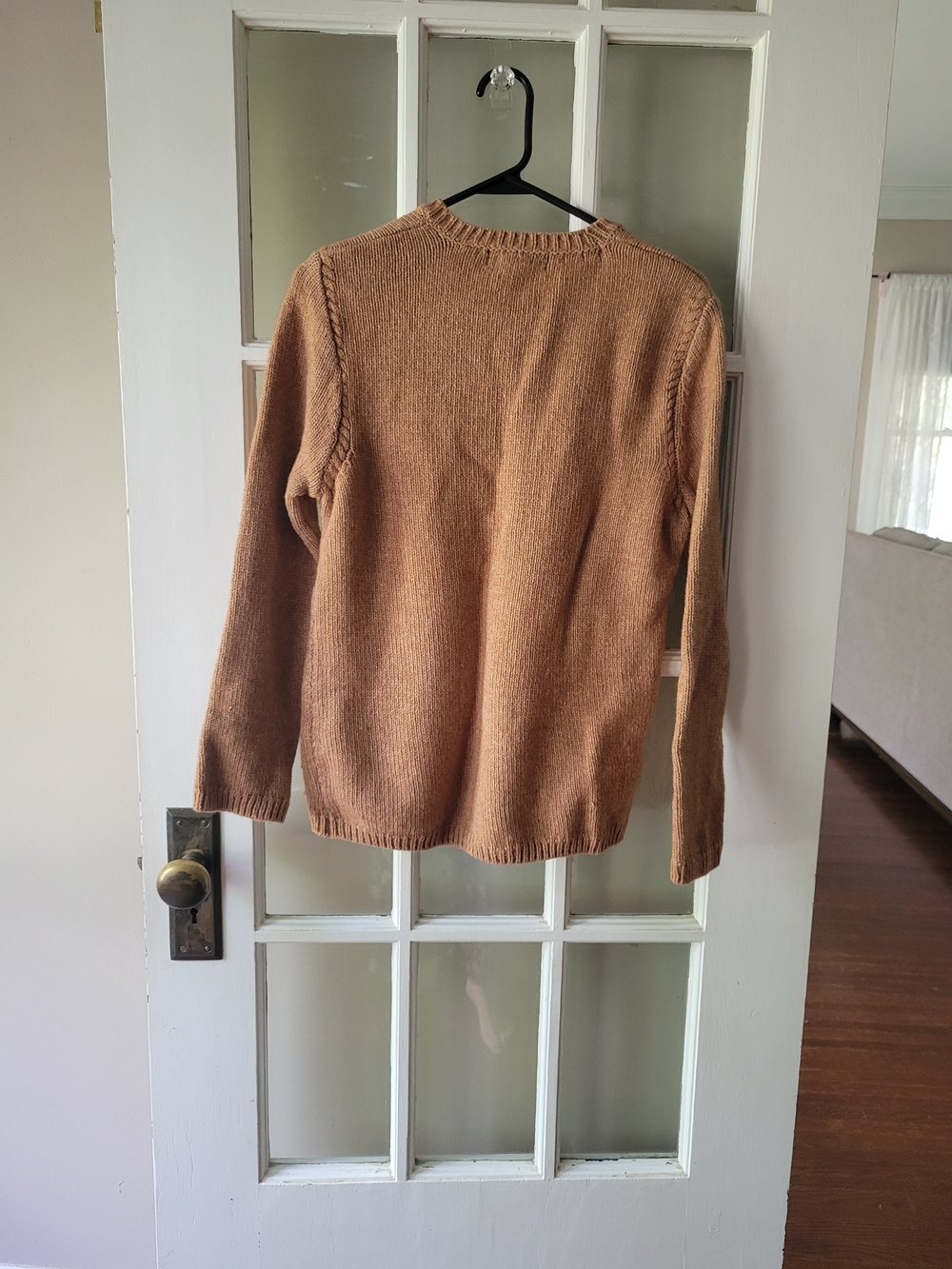 Irelands Eye Women's Lambswool Blend Tan/brown Round Neck Pullover Sweater - Picture 8 of 15